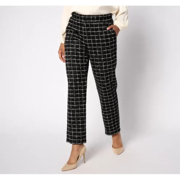Dresses<Dennis Basso Regular Boucle Knit Pant with Sparkle - a world of fashionable women's clothing, including a wide selection of dresses and trendy accessories.
