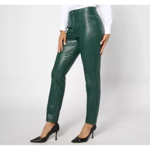 Dennis Basso Regular Faux Leather Slim Leg Pants - a world of fashionable women's clothing, including a wide selection of dresses and trendy accessories.> Hat