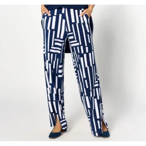Dennis Basso Regular Italia Knit Printed Pant w/ High Slit - a world of fashionable women's clothing, including a wide selection of dresses and trendy accessories.> Dresses