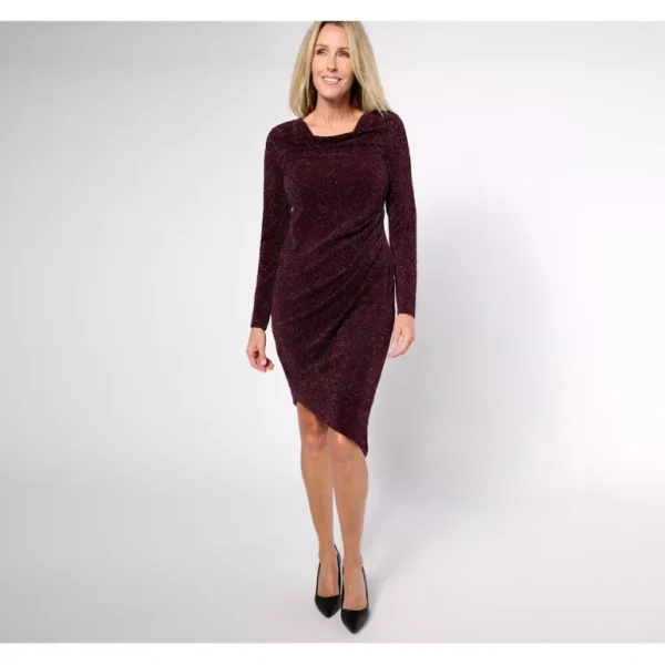 Dennis Basso Regular Lurex Knit Asymmetrical Dress - a world of fashionable women's clothing, including a wide selection of dresses and trendy accessories.> Hat