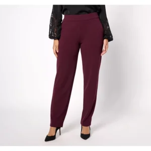 Dresses<Dennis Basso Regular Luxe Crepe Slim Straight Pull On Pants - a world of fashionable women's clothing, including a wide selection of dresses and trendy accessories.