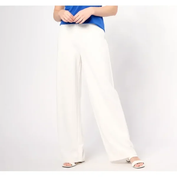 Fashion<Dennis Basso Regular Luxe Crepe Wide Leg Pant - a world of fashionable women's clothing, including a wide selection of dresses and trendy accessories.