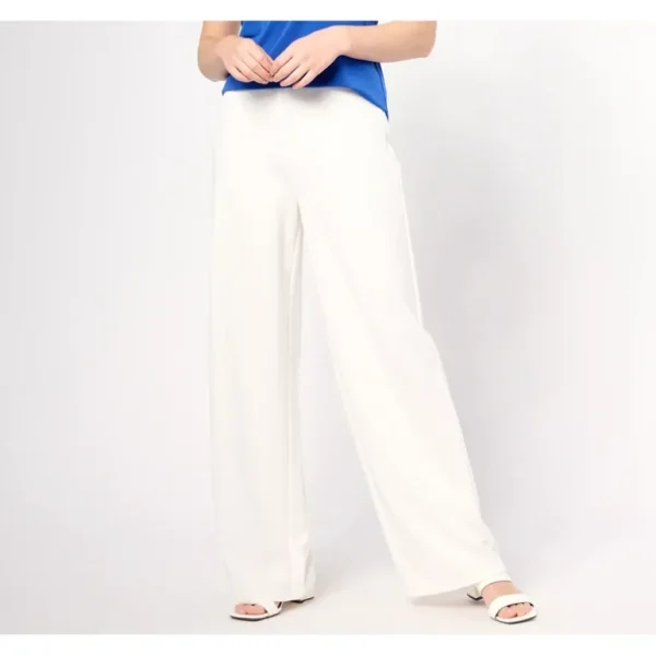 Dennis Basso Regular Luxe Crepe Wide-Leg Pants - a world of fashionable women's clothing, including a wide selection of dresses and trendy accessories.> Hat