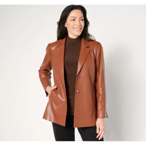 Dennis Basso Regular Luxe Faux Leather Jacket - a world of fashionable women's clothing, including a wide selection of dresses and trendy accessories.> Hat