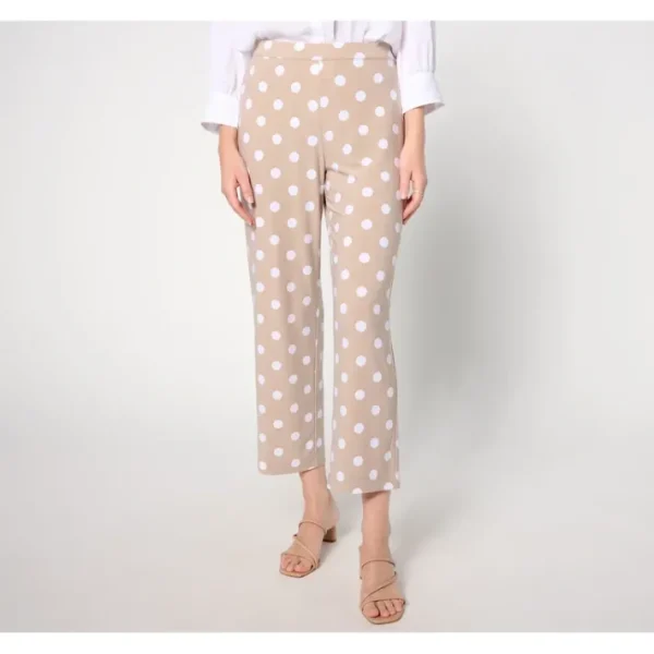 Shop All<Dennis Basso Regular Polka Dot Italia Knit Wide Leg Pants - a world of fashionable women's clothing, including a wide selection of dresses and trendy accessories.