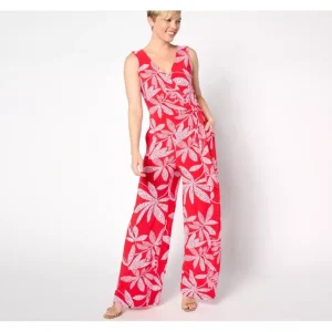 Dennis Basso Regular Printed Italia Knit Jumpsuit - a world of fashionable women's clothing, including a wide selection of dresses and trendy accessories.> Hat