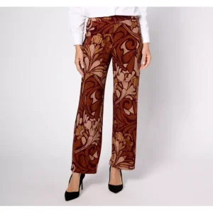 Fashion<Dennis Basso Regular Printed Knit Full Length Pull-On Pants - a world of fashionable women's clothing, including a wide selection of dresses and trendy accessories.