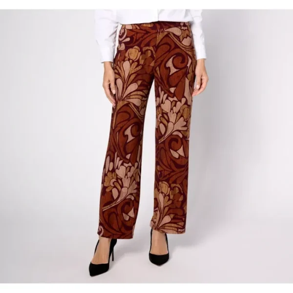 Fashion<Dennis Basso Regular Printed Knit Full Length Pull-On Pants - a world of fashionable women's clothing, including a wide selection of dresses and trendy accessories.