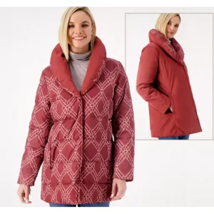 Dennis Basso Reversible Print to Solid Water Resistant Jacket - a world of fashionable women's clothing, including a wide selection of dresses and trendy accessories.> Coats
