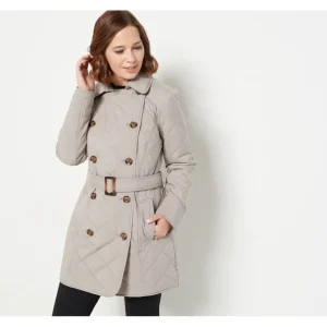 Dennis Basso Water Resistant Quilted Trench Coat - a world of fashionable women's clothing, including a wide selection of dresses and trendy accessories.> Coats