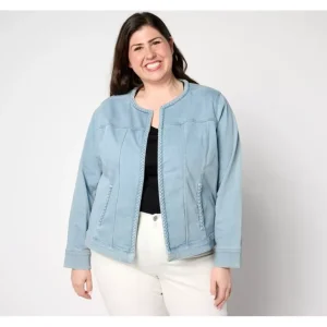 Destination 365 Denim Jacket with Braided Trim- Indigo - a world of fashionable women's clothing, including a wide selection of dresses and trendy accessories.> Hat