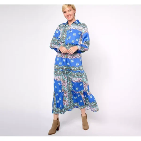 Dresses<Destination 365 Petite Printed Button Front Maxi Dress - a world of fashionable women's clothing, including a wide selection of dresses and trendy accessories.