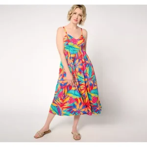 Dresses<Destination 365 Petite Printed Chevron Smocked Bodice Sundress - a world of fashionable women's clothing, including a wide selection of dresses and trendy accessories.