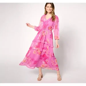 Dresses<Destination 365 Regular Floral Dot Chiffon Maxi Dress - a world of fashionable women's clothing, including a wide selection of dresses and trendy accessories.