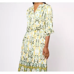 Dresses<Destination 365 Regular Printed Button-Front Dress with Belt - a world of fashionable women's clothing, including a wide selection of dresses and trendy accessories.