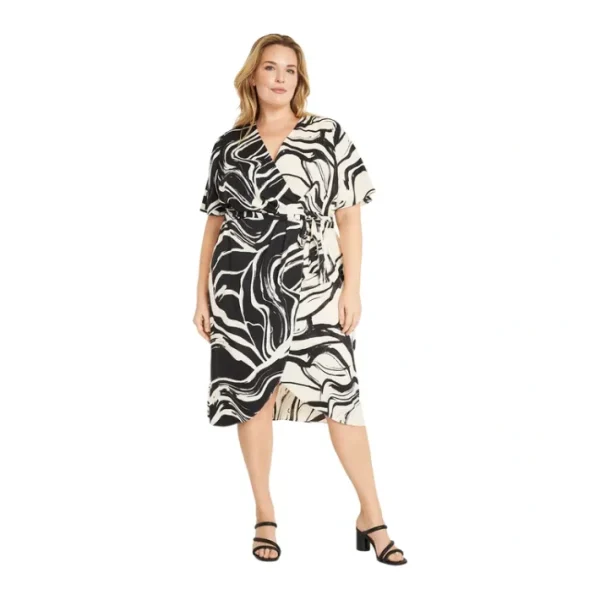 Dresses<Donna Morgan Printed Midi Wrap Dress - a world of fashionable women's clothing, including a wide selection of dresses and trendy accessories.