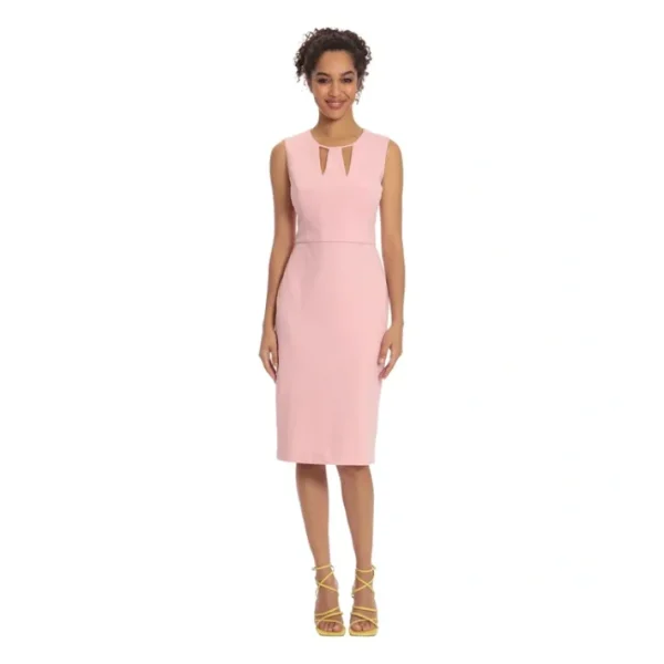 Dresses<Donna Morgan Sheath Dress with Neckline Cutouts - a world of fashionable women's clothing, including a wide selection of dresses and trendy accessories.