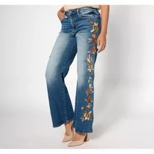 Fashion<Driftwood Charlee Wide Leg Embroidered Jean - Feathery Leaf - a world of fashionable women's clothing, including a wide selection of dresses and trendy accessories.