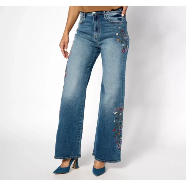 Fashion<Driftwood Charlee Wide Leg Embroidered Jean - Strawberry - a world of fashionable women's clothing, including a wide selection of dresses and trendy accessories.