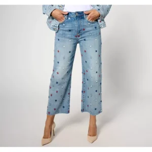 Fashion<Driftwood Jeans Charlee Wide Leg Embroidered Crop - Starry Night - a world of fashionable women's clothing, including a wide selection of dresses and trendy accessories.