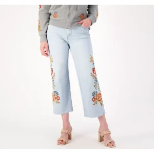 Fashion<Driftwood Jeans Charlee Wide Leg Embroidered Crop- Maui - a world of fashionable women's clothing, including a wide selection of dresses and trendy accessories.