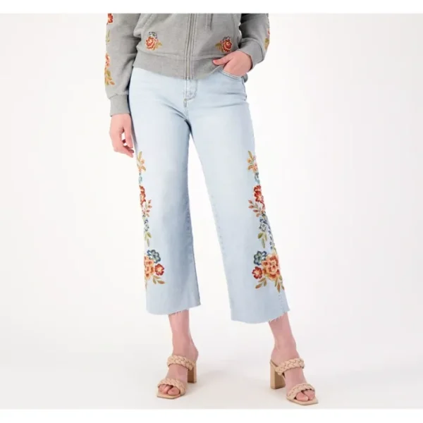 Fashion<Driftwood Jeans Charlee Wide Leg Embroidered Crop- Maui - a world of fashionable women's clothing, including a wide selection of dresses and trendy accessories.