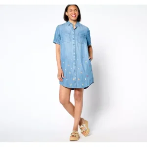 Dresses<Driftwood Jeans Embroidered Short Sleeve Mabel Dress - Prairie - a world of fashionable women's clothing, including a wide selection of dresses and trendy accessories.