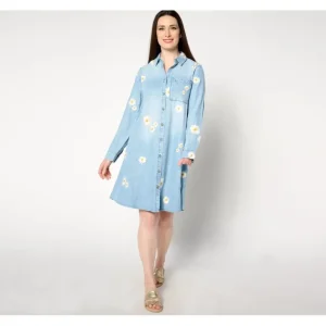 Driftwood Jeans Scottie Long Sl Tencel Dress -Daisy Daydream - a world of fashionable women's clothing, including a wide selection of dresses and trendy accessories.> Hat