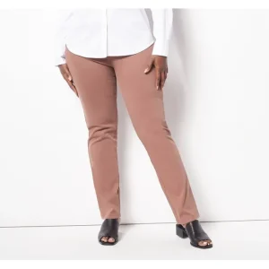 Fashion<Easy Flex Twill Petite Straight-Leg Pull-On Pants - a world of fashionable women's clothing, including a wide selection of dresses and trendy accessories.