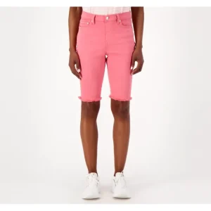 Fashion<Easy Stretch Denim Colorful Bermuda Short - a world of fashionable women's clothing, including a wide selection of dresses and trendy accessories.