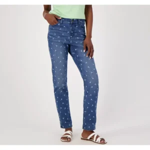 Easy Stretch Denim Easy Fit Print Motif Jean - a world of fashionable women's clothing, including a wide selection of dresses and trendy accessories.> Hat