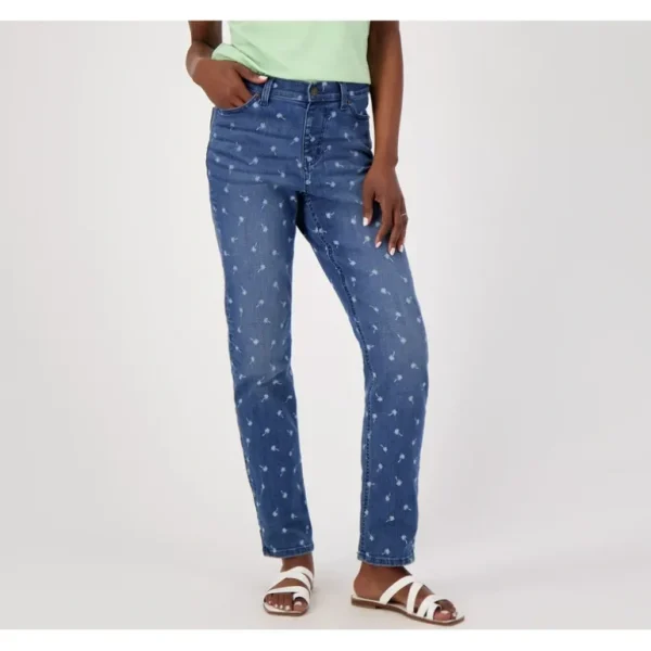 Easy Stretch Denim Easy Fit Print Motif Jean - a world of fashionable women's clothing, including a wide selection of dresses and trendy accessories.> Hat