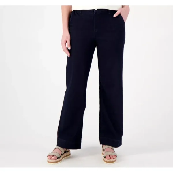 Fashion<Easy Stretch Denim Petite Wide Leg Trouser - a world of fashionable women's clothing, including a wide selection of dresses and trendy accessories.