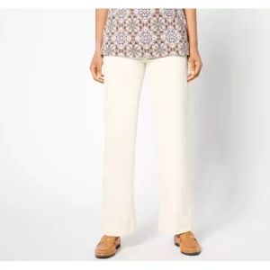 Fashion<Easy Stretch Denim Regular Wide Leg Trouser - a world of fashionable women's clothing, including a wide selection of dresses and trendy accessories.