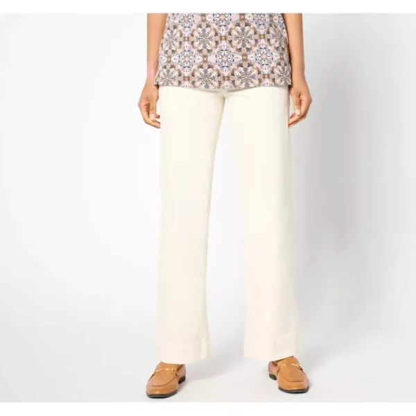 Fashion<Easy Stretch Denim Regular Wide Leg Trouser - a world of fashionable women's clothing, including a wide selection of dresses and trendy accessories.