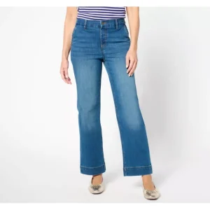 Fashion<Easy Stretch Denim Tall Wide Leg Trouser - a world of fashionable women's clothing, including a wide selection of dresses and trendy accessories.