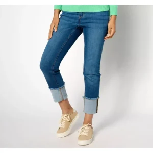 Easy Stretch Petite Straight Leg Cuffed Jean - a world of fashionable women's clothing, including a wide selection of dresses and trendy accessories.> Hat