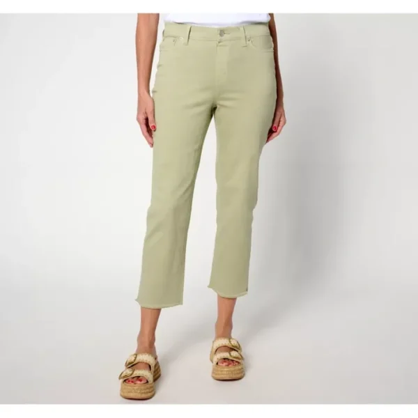 Fashion<Easy Stretch Straight Leg Raw Hem Crop Pants - a world of fashionable women's clothing, including a wide selection of dresses and trendy accessories.