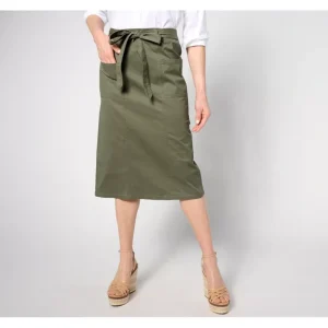 EasyWear Twill Midi Skirt with Belt - a world of fashionable women's clothing, including a wide selection of dresses and trendy accessories.> Hat