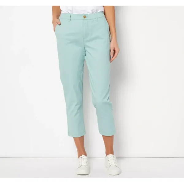 Fashion<EasyWear Twill Relaxed Crop Pants - a world of fashionable women's clothing, including a wide selection of dresses and trendy accessories.