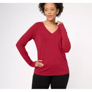 Encore by Idina Menzel Cross Over V-Neck Long Sleeve Top - a world of fashionable women's clothing, including a wide selection of dresses and trendy accessories.> Hat