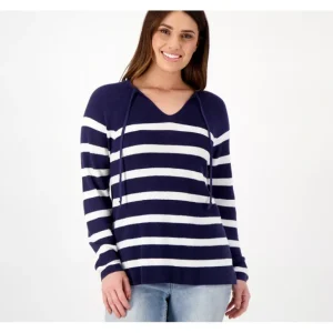 Encore by Idina Menzel Fine Gauge Textured Stripe Sweater - a world of fashionable women's clothing, including a wide selection of dresses and trendy accessories.> Hat