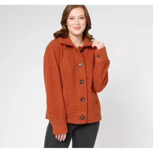 Encore by Idina Menzel Open Collar Relaxed Fit Sherpa Car Coat - a world of fashionable women's clothing, including a wide selection of dresses and trendy accessories.> Coats