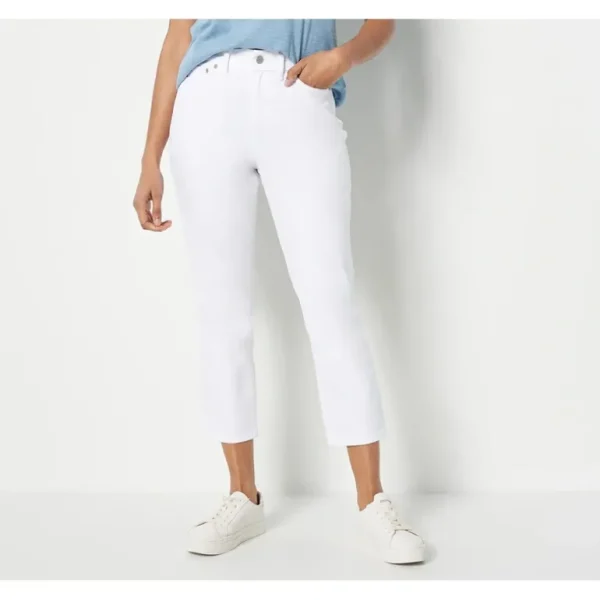 Encore by Idina Menzel Petite High Waisted Crop Jeans - Color - a world of fashionable women's clothing, including a wide selection of dresses and trendy accessories.> Hat