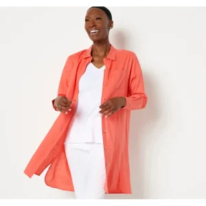 Encore by Idina Menzel Petite Relaxed Linen Button Down Shirtdress - a world of fashionable women's clothing, including a wide selection of dresses and trendy accessories.> Hat