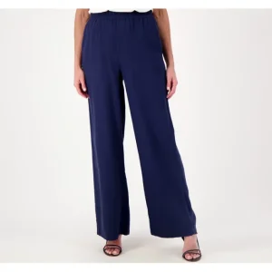 Fashion<Encore by Idina Menzel Regular Modern Wide Leg Linen Trouser - a world of fashionable women's clothing, including a wide selection of dresses and trendy accessories.