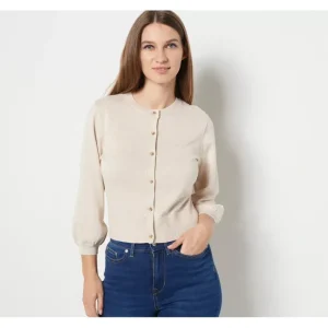 Fashion<Encore by Idina Menzel Soft Sleeve Cardigan - a world of fashionable women's clothing, including a wide selection of dresses and trendy accessories.