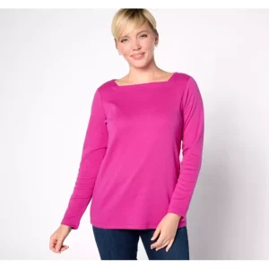 Fashion<Essential Interlock Square Neck Top - a world of fashionable women's clothing, including a wide selection of dresses and trendy accessories.