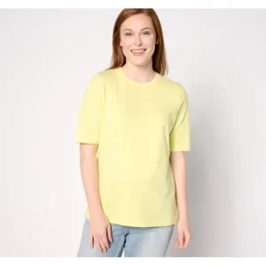 Essential True Cotton Jersey Elbow Sleeve Top - a world of fashionable women's clothing, including a wide selection of dresses and trendy accessories.> Hat