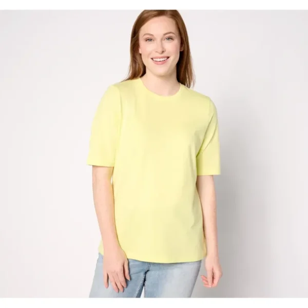 Essential True Cotton Jersey Elbow Sleeve Top - a world of fashionable women's clothing, including a wide selection of dresses and trendy accessories.> Hat